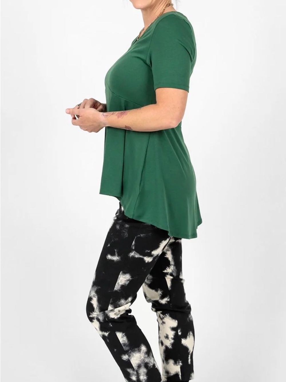 Lularoe Camo Jana Empire Waist Swing Top - Picture 4 of 4